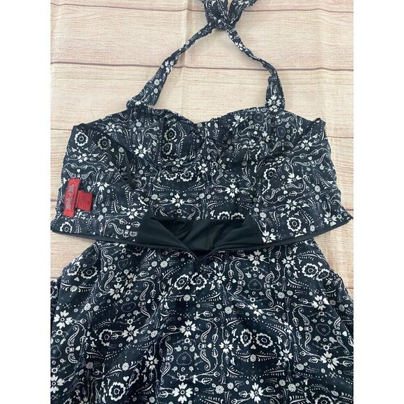 Book Of Life Women's Halter Black Skull Printed Rockabilly Dress - Large - Picture 13 of 13